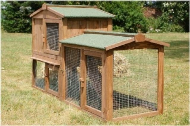 Hasenstall Holzstall für Garten Kleintierstall mit Freilauf  NEU - Hasen Kaninchen - Zedtwitz 